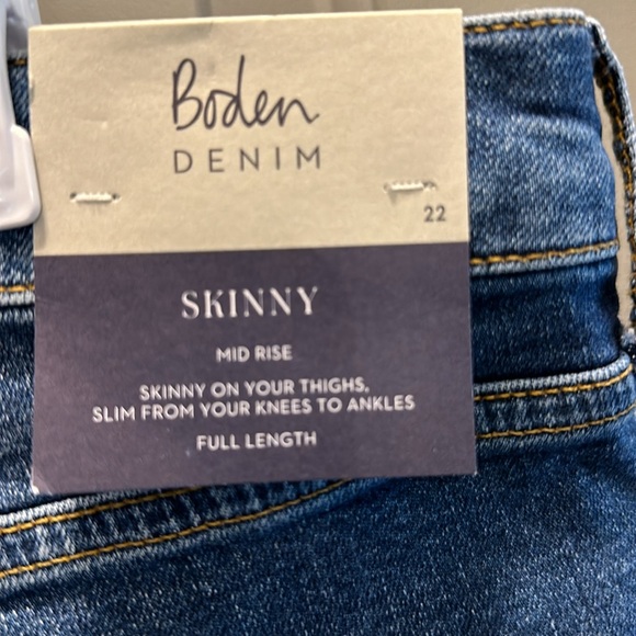 Boden Size 20/22 Zip Front Blue Jeans NWT - Picture 7 of 10